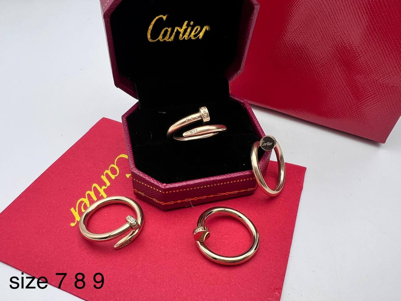 Cartie rings with box sa1105