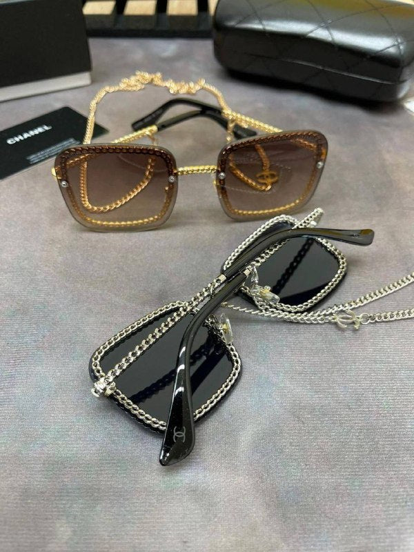 CHANE GLASSES WITH NECK CHAIN WITH BOX AND PAPERWORKS am1105