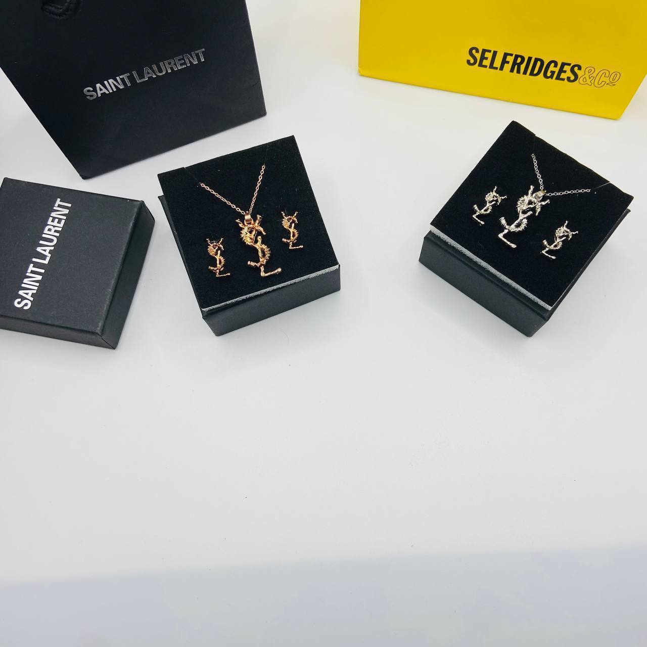 YSL earings and necklace set with packaging to140