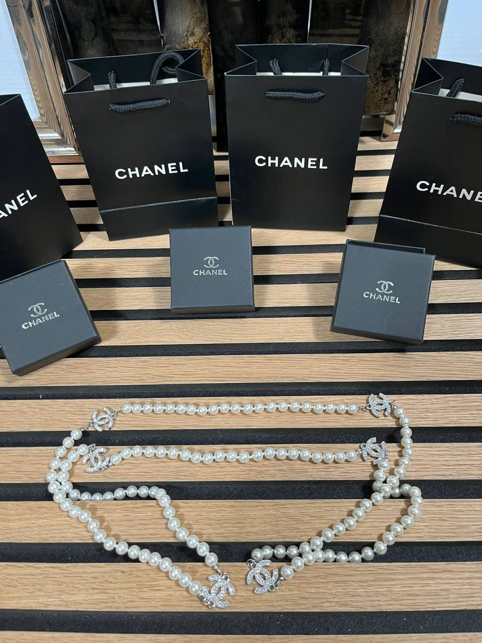 SUPERCLO CHANEL BEADS NECKLACE WITH BOX am2807