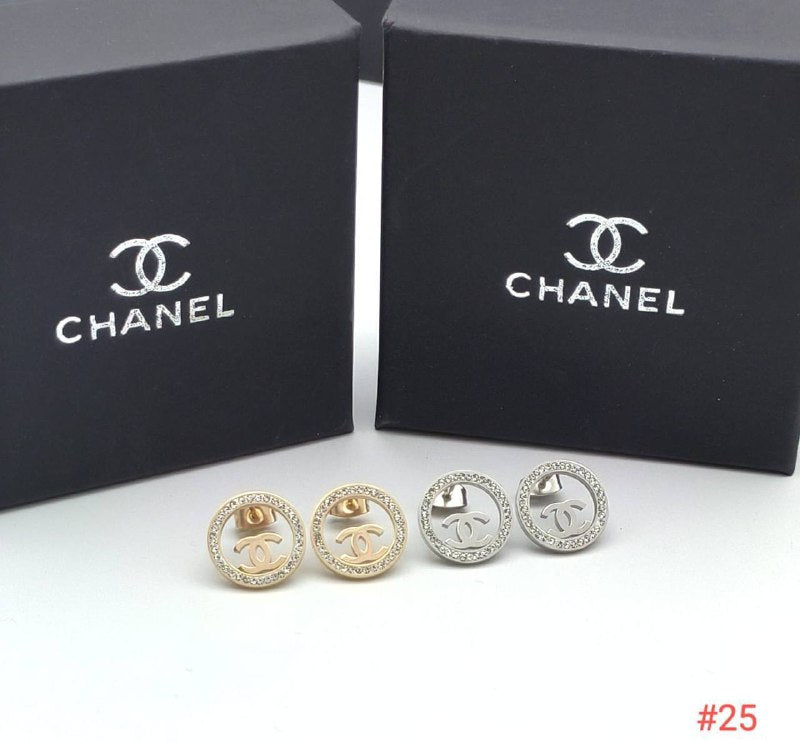 Channele earrings with box and carrier bag sa0511