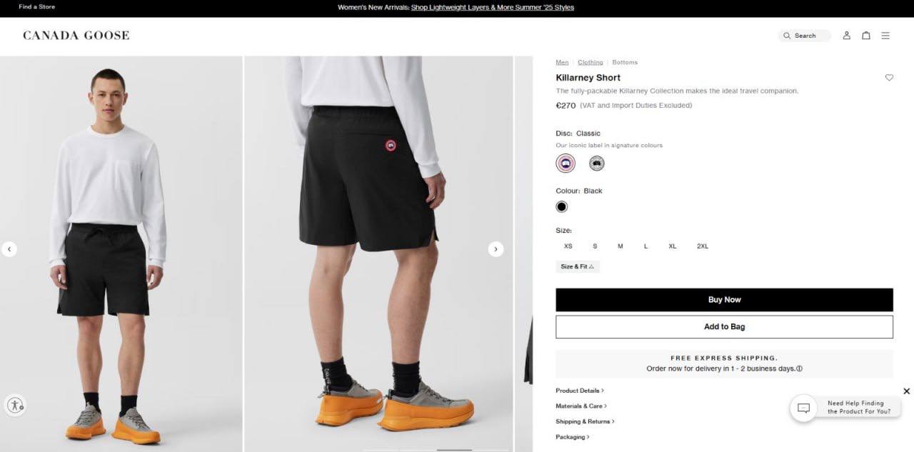 Canada goose shorts sa0508