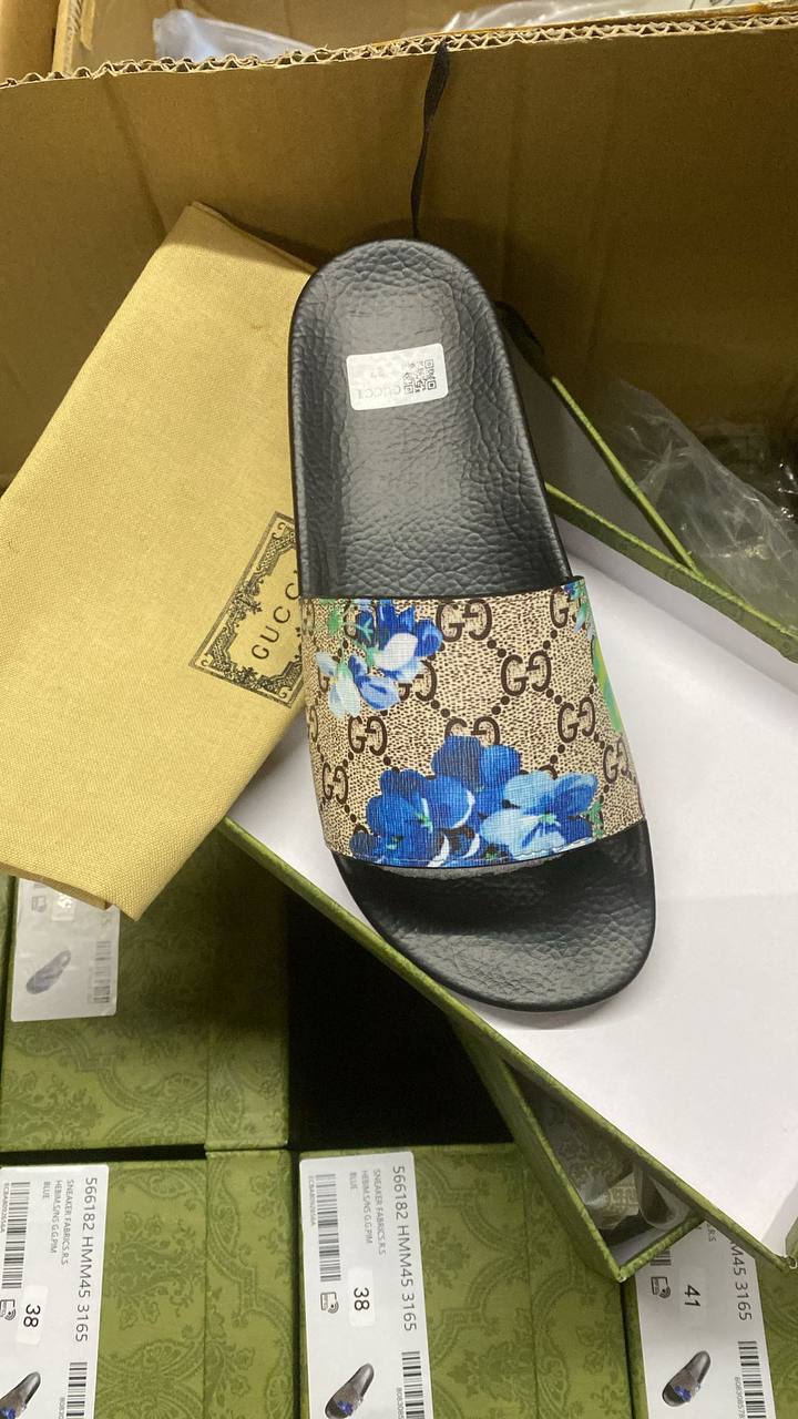 SUPER CLON GUCC FLOWER SLIDES WITH FULL PACKAGING ETC jay0306