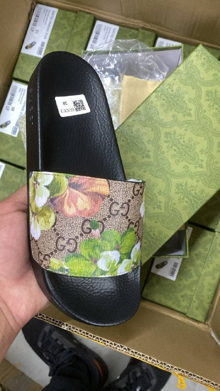 SUPER CLON GUCC FLOWER SLIDES WITH FULL PACKAGING ETC jay0306