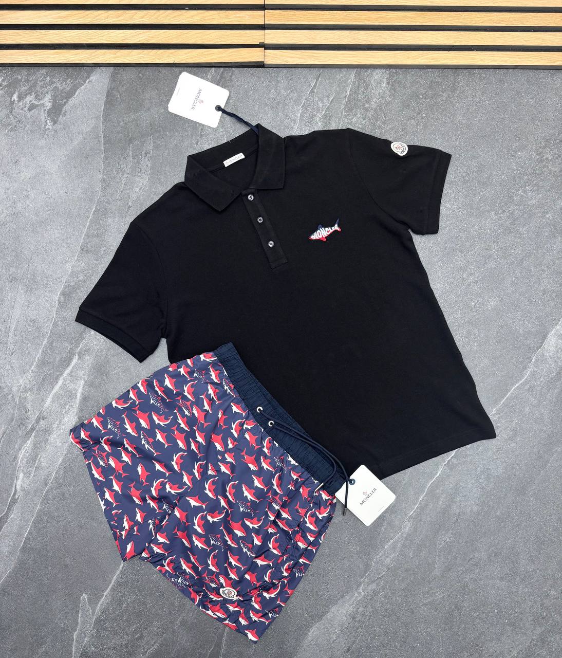SUPER CLON MONCLE POLO SWIM SHORT SET am0706