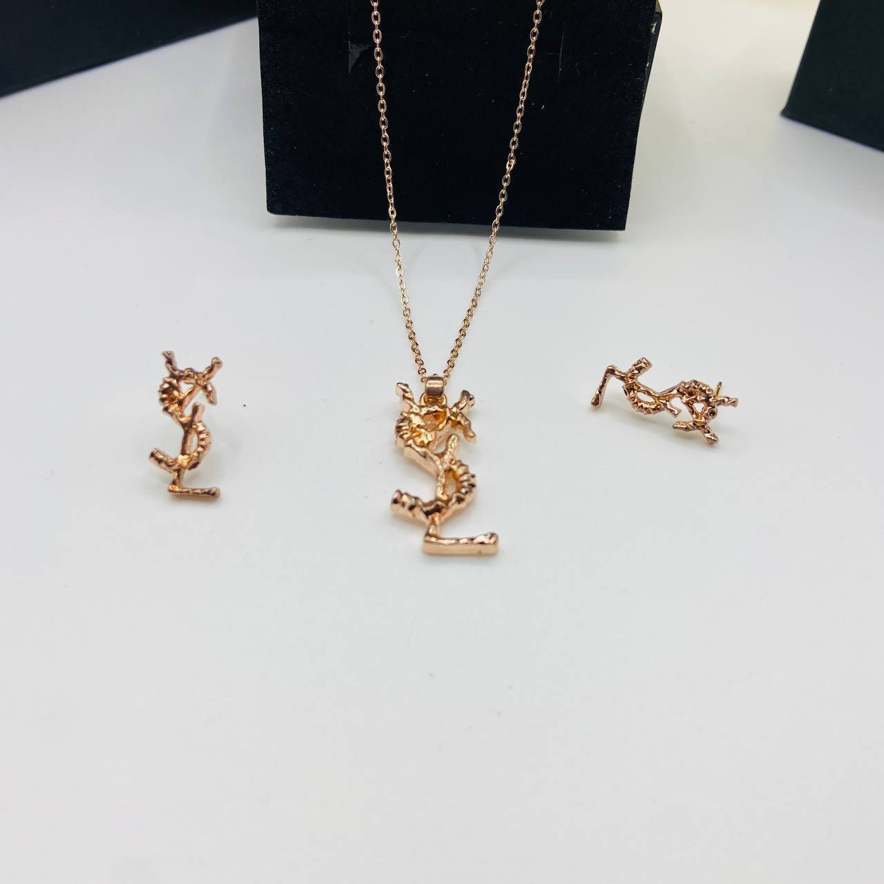 YSL earings and necklace set with packaging to0806