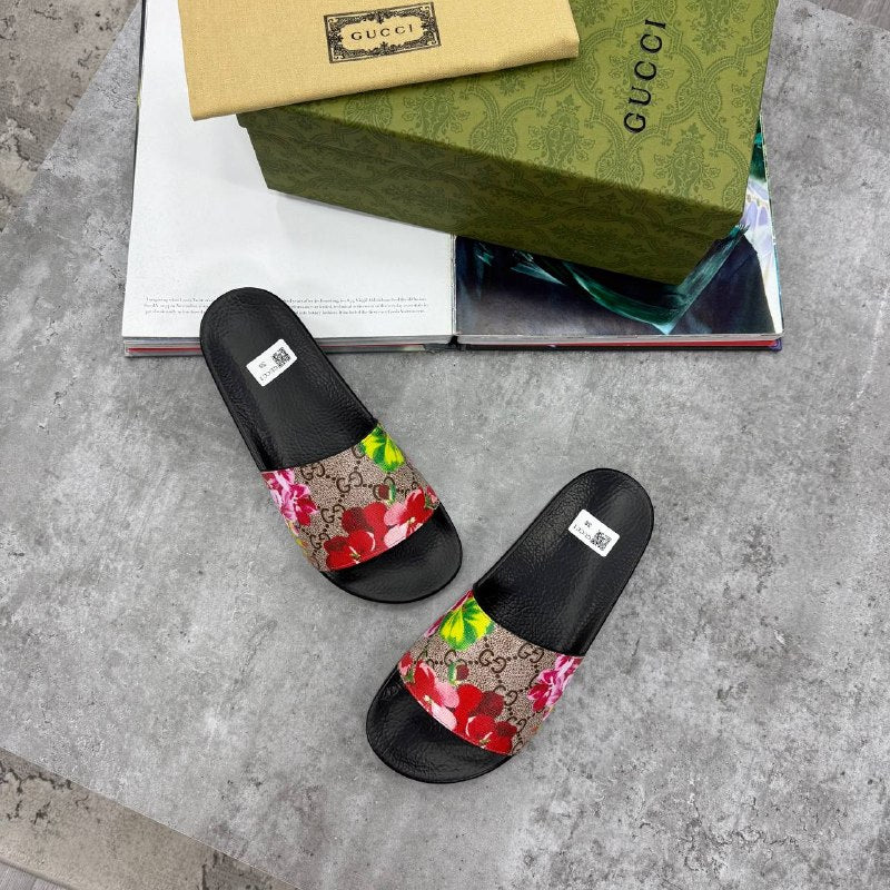 SUPER CLON GUCC FLOWER SLIDES WITH FULL PACKAGING ETC jay1006