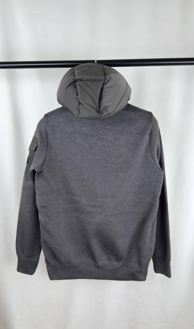 Moncle detachabl hood knitted cardigan jj1306