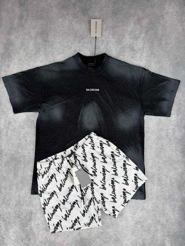 Balenciag T-shirt & shorts set jj1506