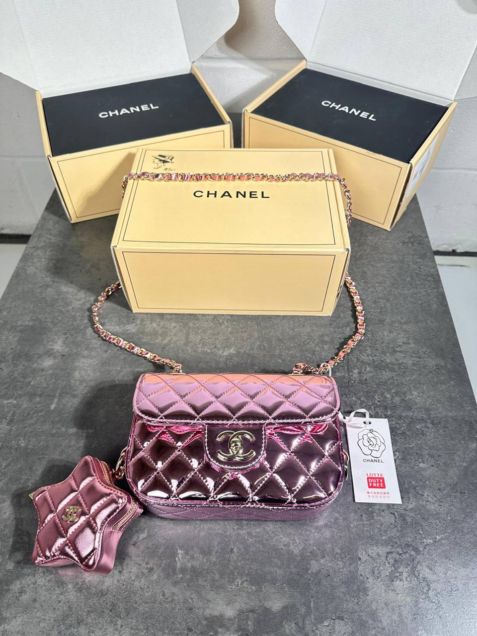 CHANE STAR BAG HIGH QUALITY DUBEL BOX su3105