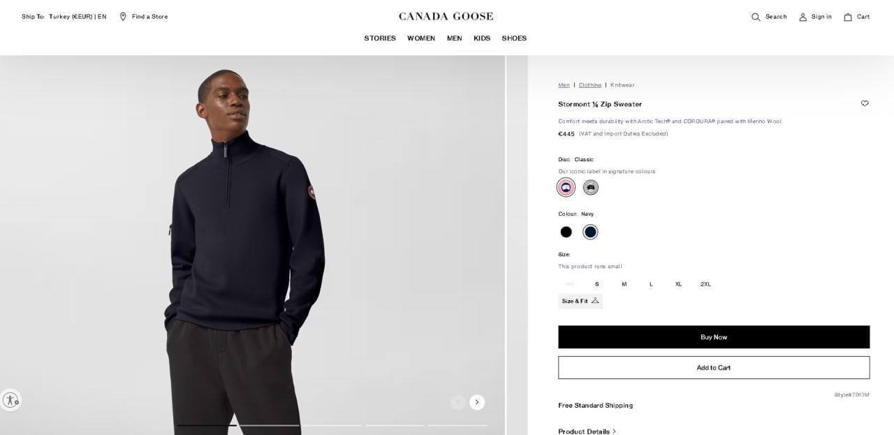 Canada gose half zips na2109