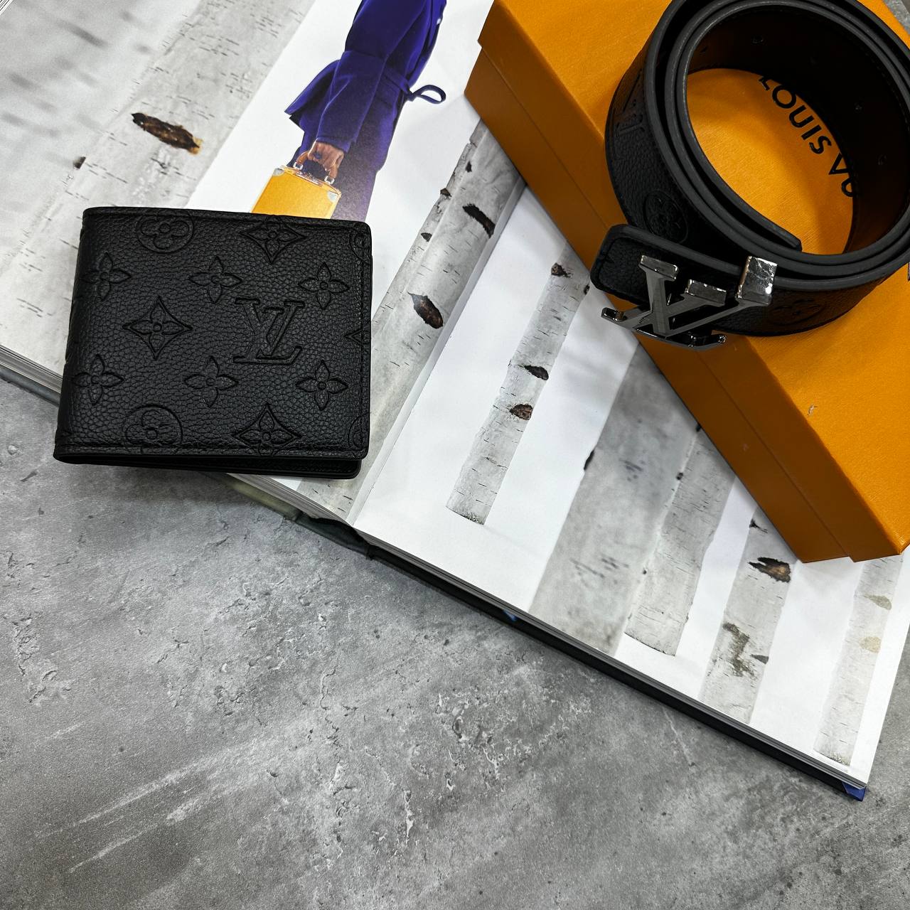 Top quality LVE AND DOR gift set Belt and wallet su2909