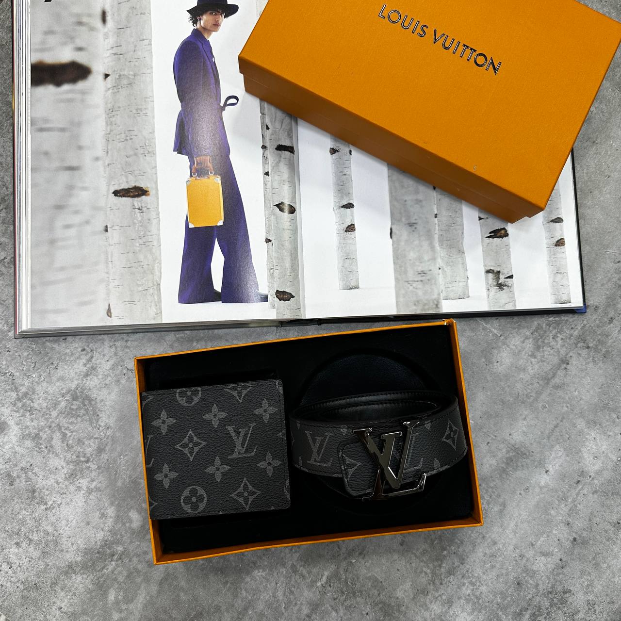 Top quality LVE AND DOR gift set Belt and wallet su2909