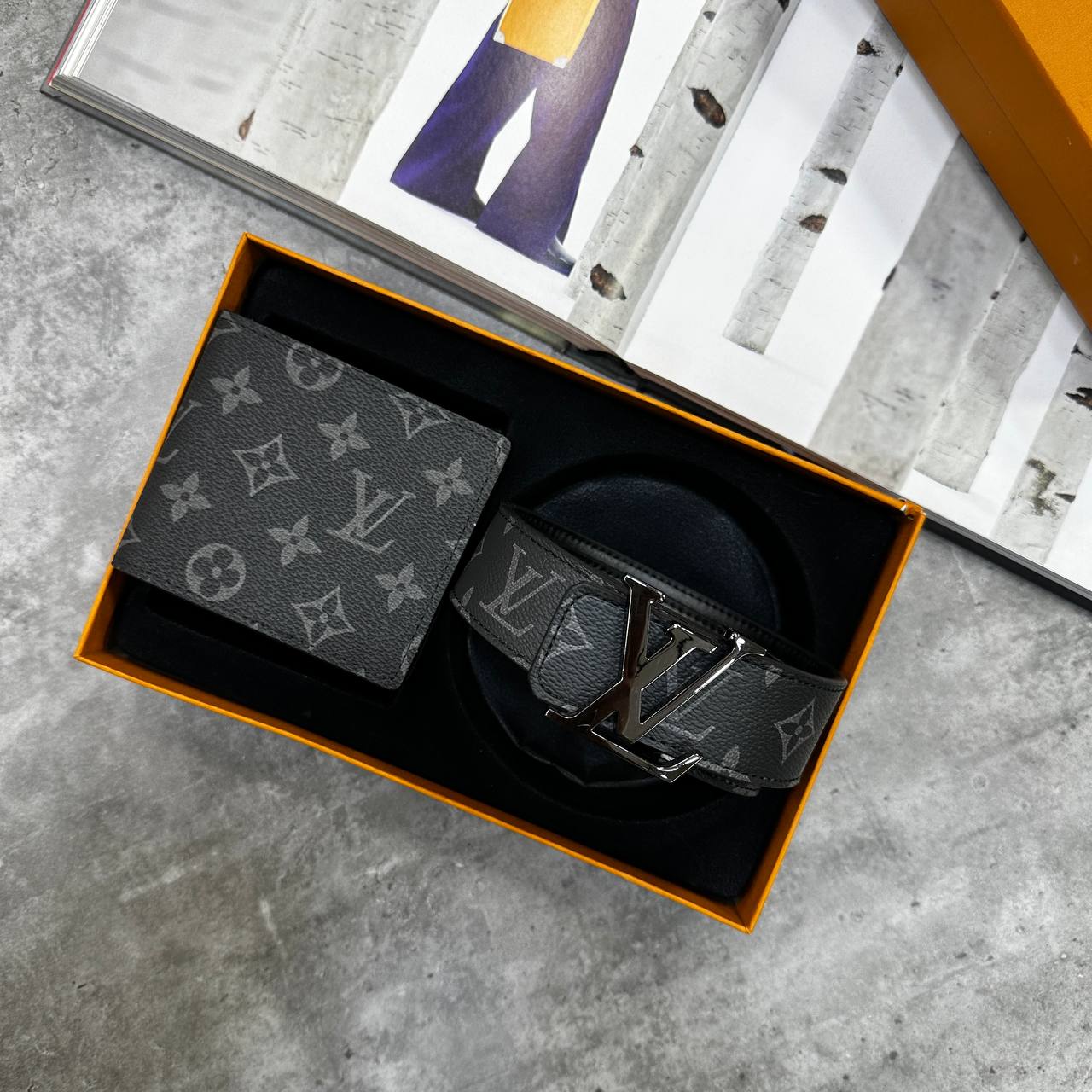 Top quality LVE AND DOR gift set Belt and wallet su2909