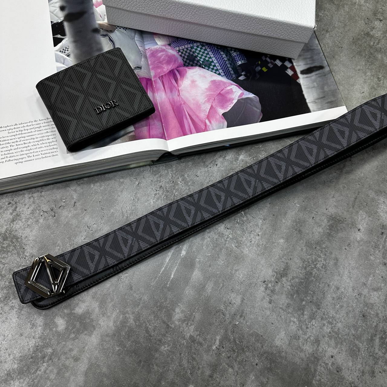 Top quality LVE AND DOR gift set Belt and wallet su2909