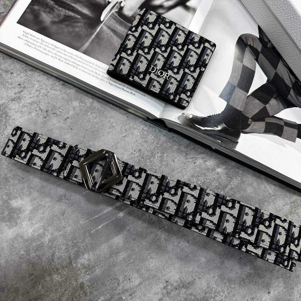 Top quality LVE AND DOR gift set Belt and wallet su2909