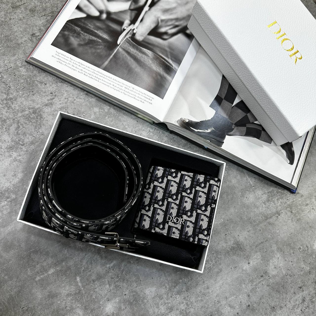 Top quality LVE AND DOR gift set Belt and wallet su2909