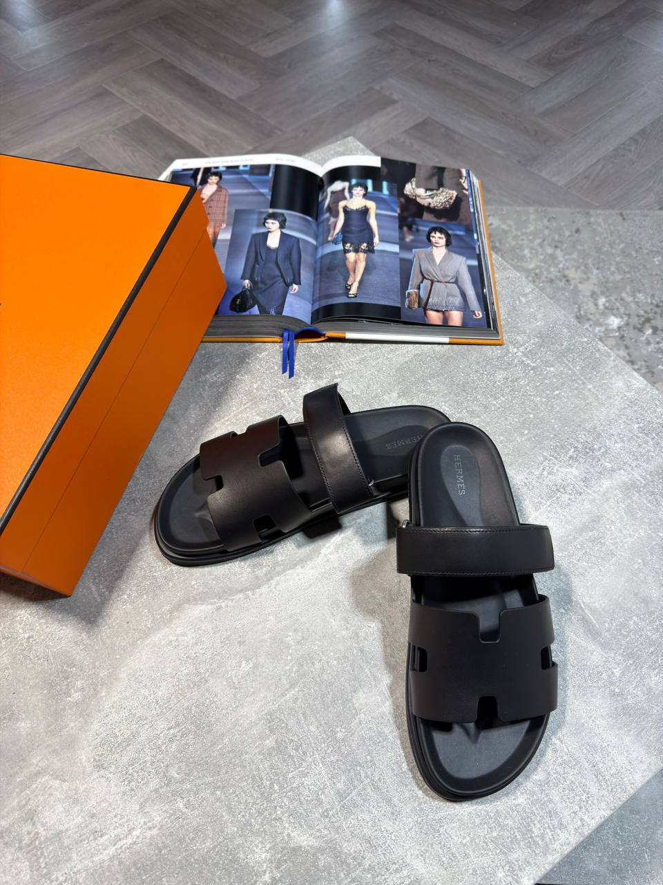 Superclon Full leather Herme sliders aj1804