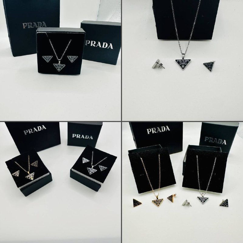 prad earings and necklace set with packaging to2104