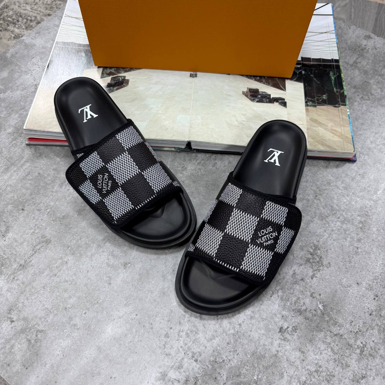 SUPER CLON LV CHEC SLIDES WITH FULL PACKAGING ETC jay2604
