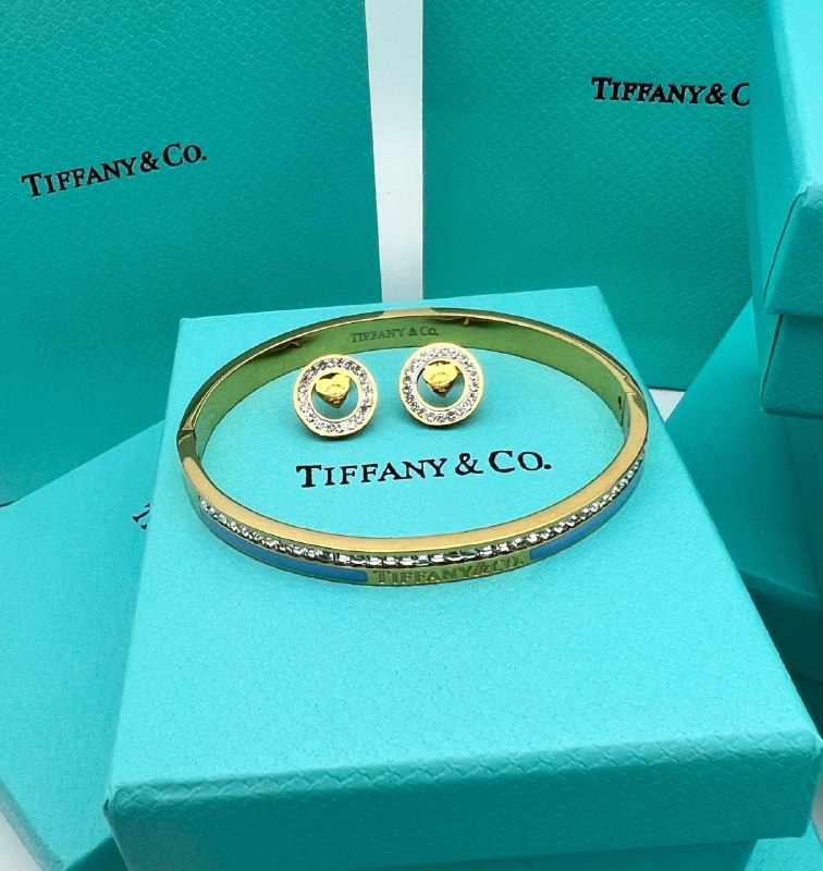 Tiffan&Co Bracelet earing set with box sa3004