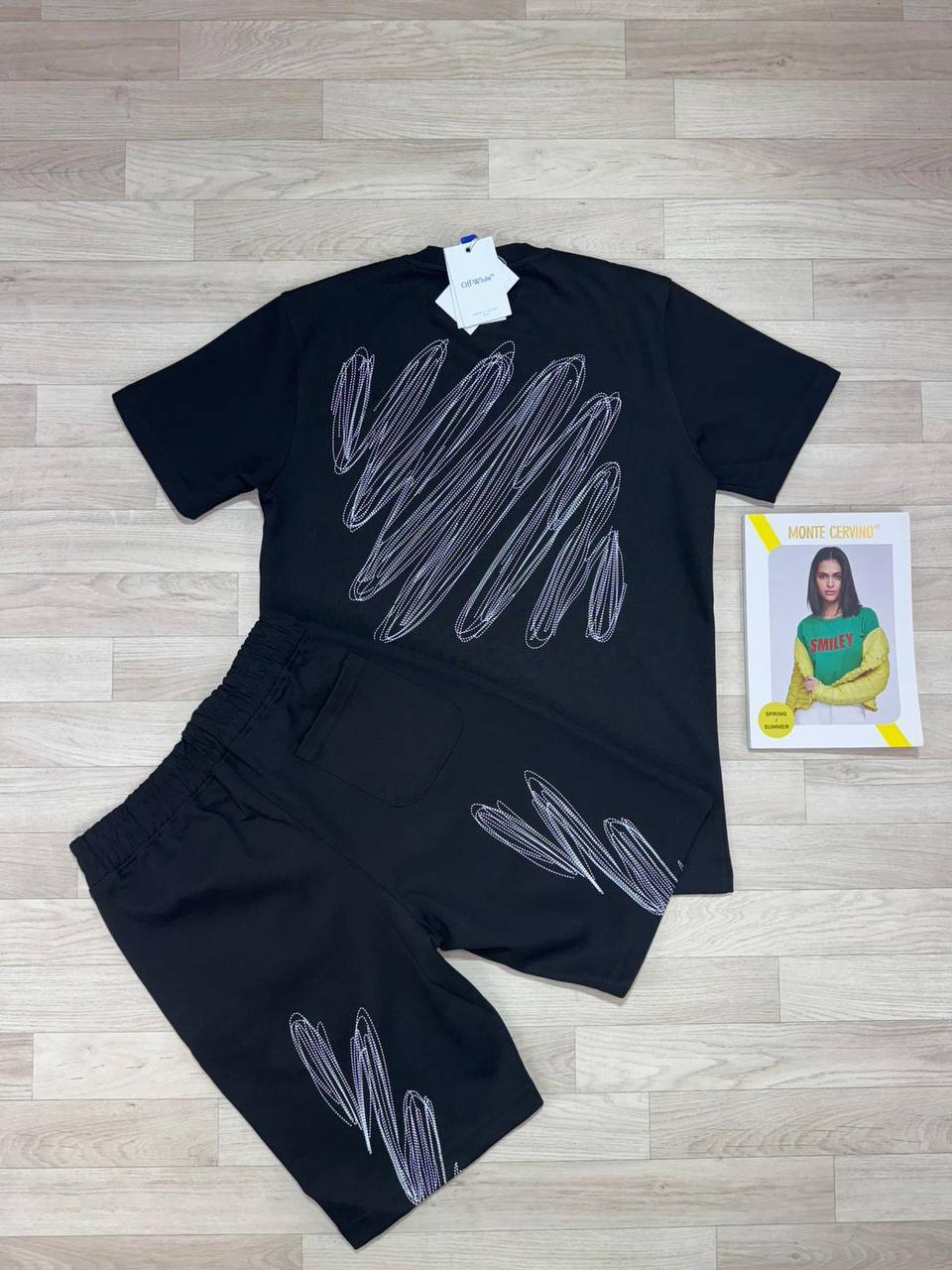Off-whit shorts set jj1808
