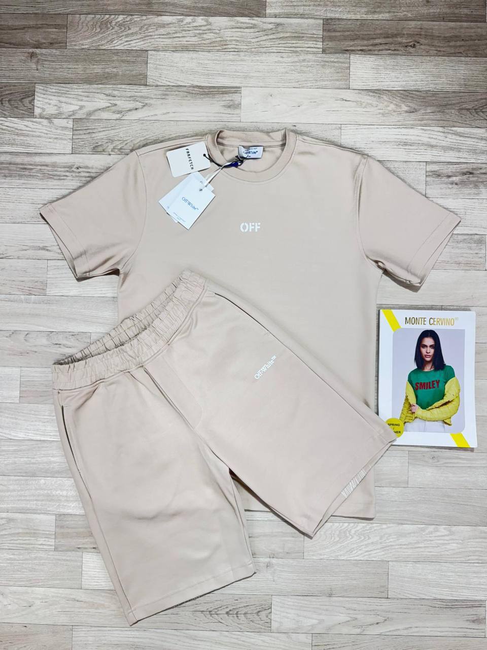 Off-whit shorts set jj1808
