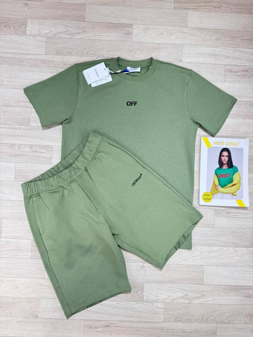 Off-whit shorts set jj1808