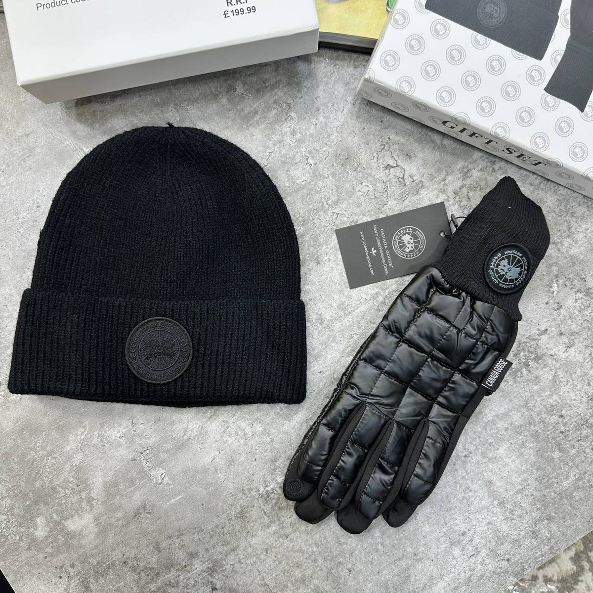 Top quality Canad goos hat and gloves set ha1909