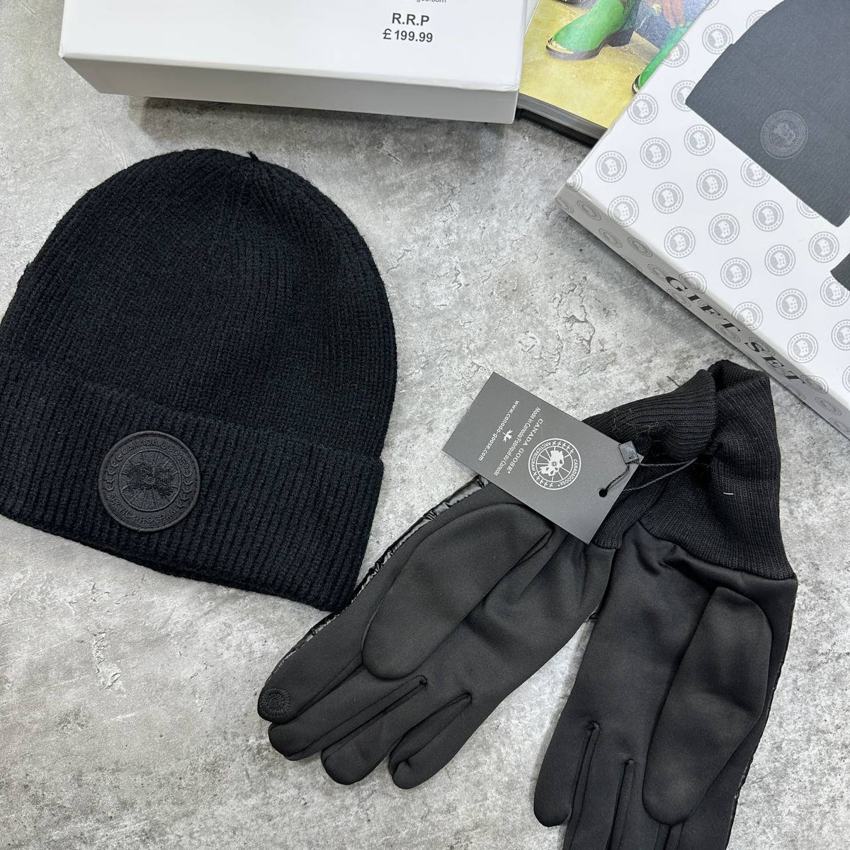 Top quality Canad goos hat and gloves set ha1909