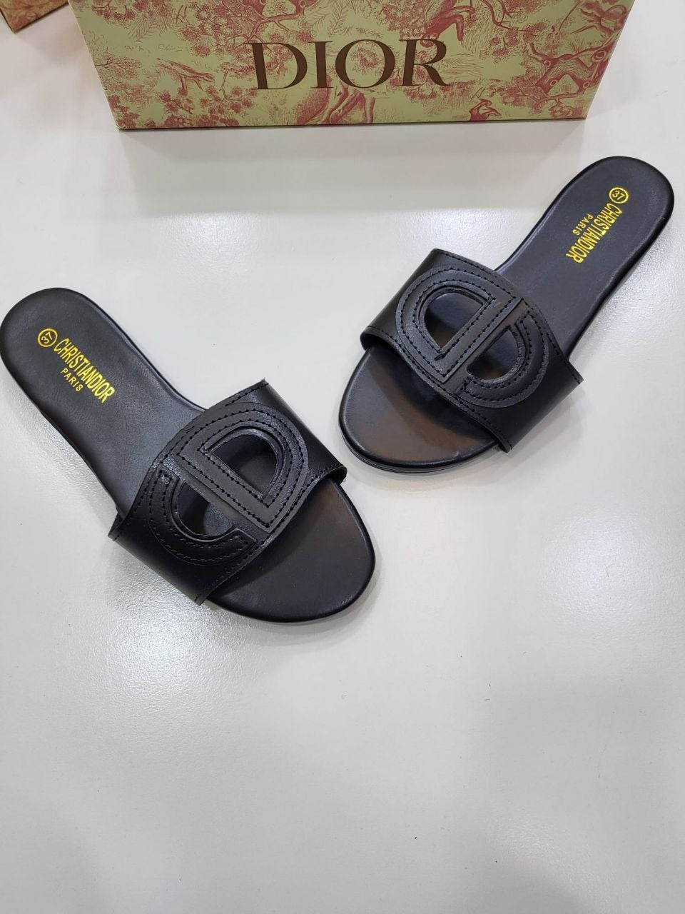 QUALITY CHRISTIA DIO WOMEN SLIDDERS WITH BOX ak2006