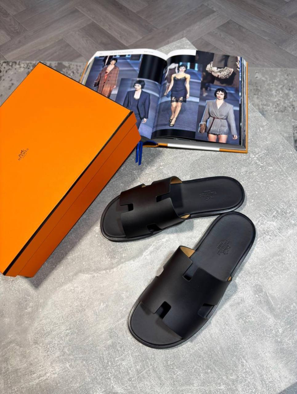 Superclon Full leather Herme sliders aj2406