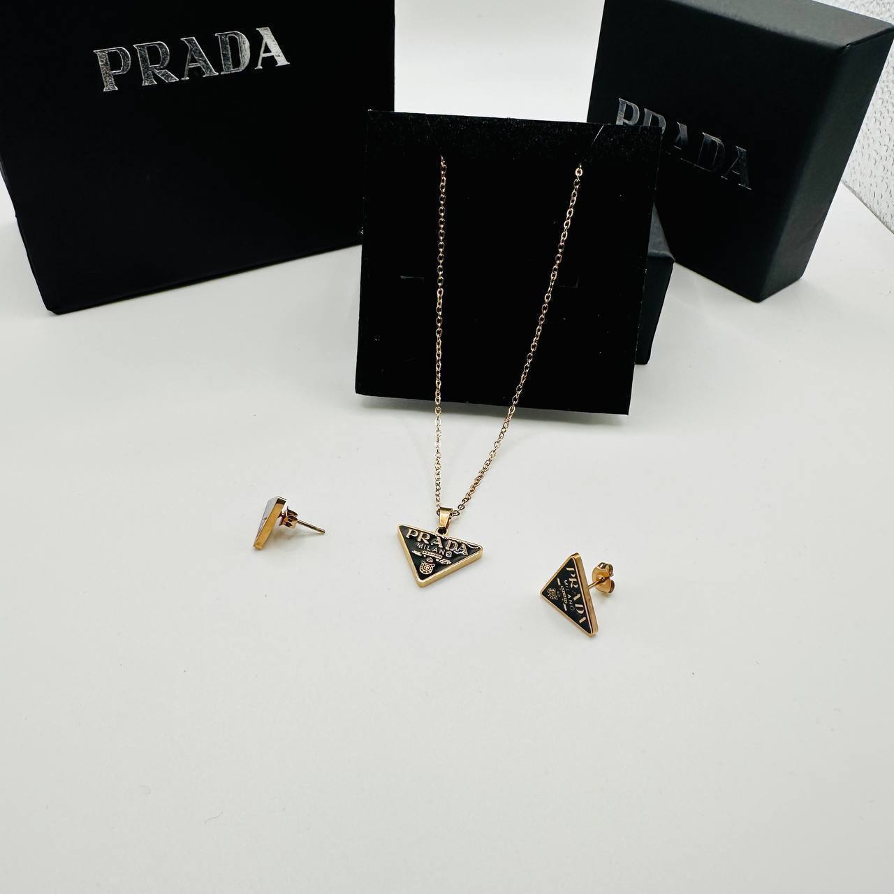 prad earings and necklace set with packaging to2706