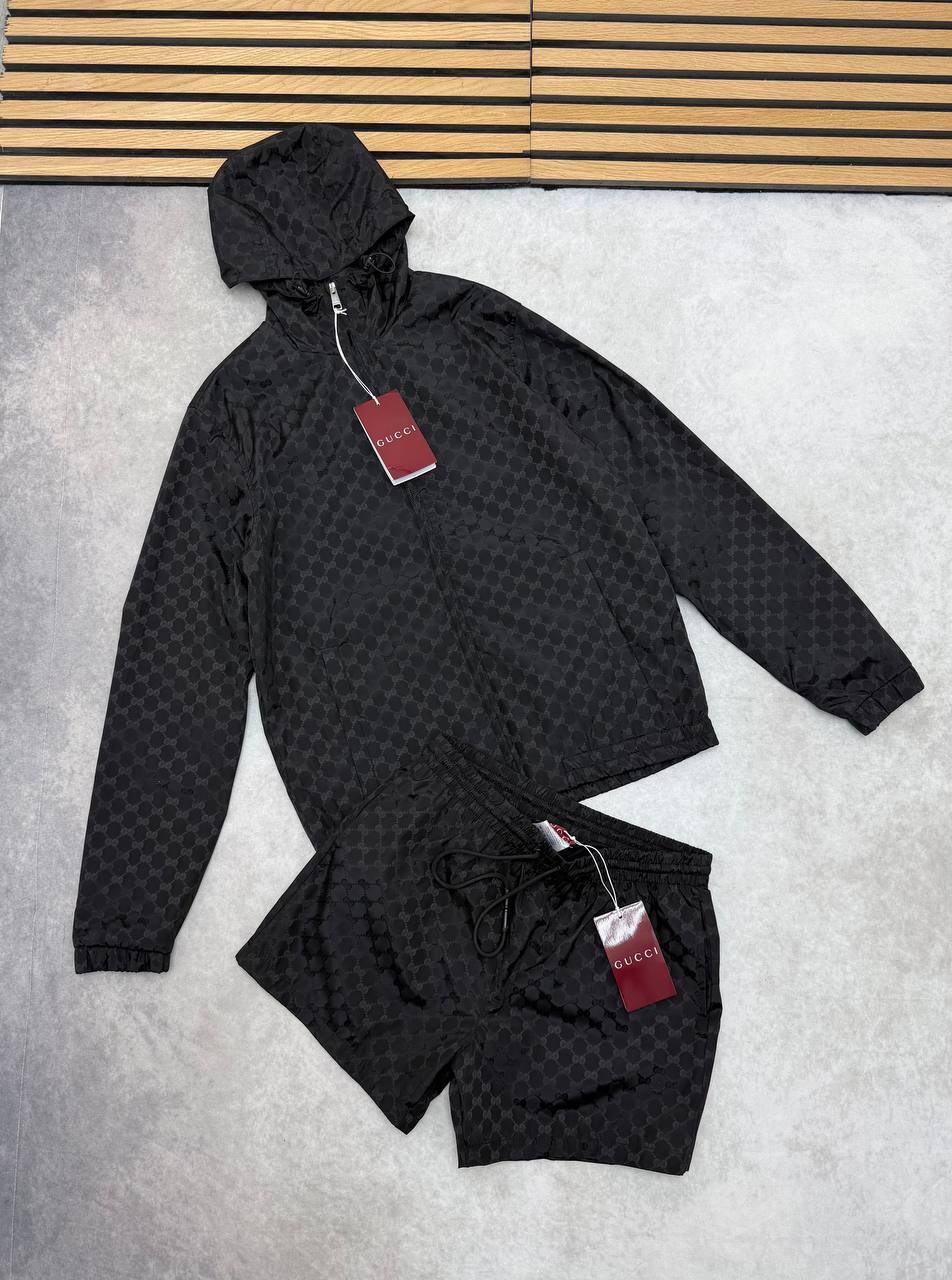 SUPER CLON GUCC GG NYLO JACQUARD ZIP JACKET AND SHORT am0107