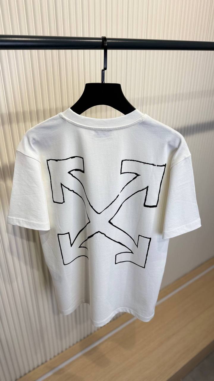 Super clon Off-Whıte News Outl Arrow Skate Logo T-Shirt to0607