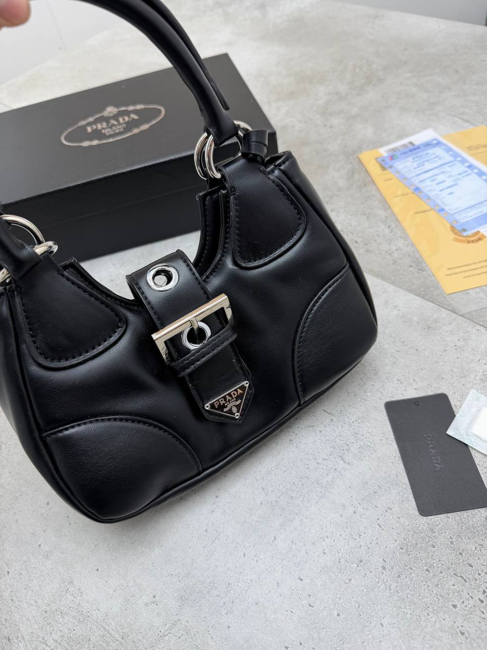 SUPER CLON PRAD LEATHER BAG COME WITH BOX ETC am0807