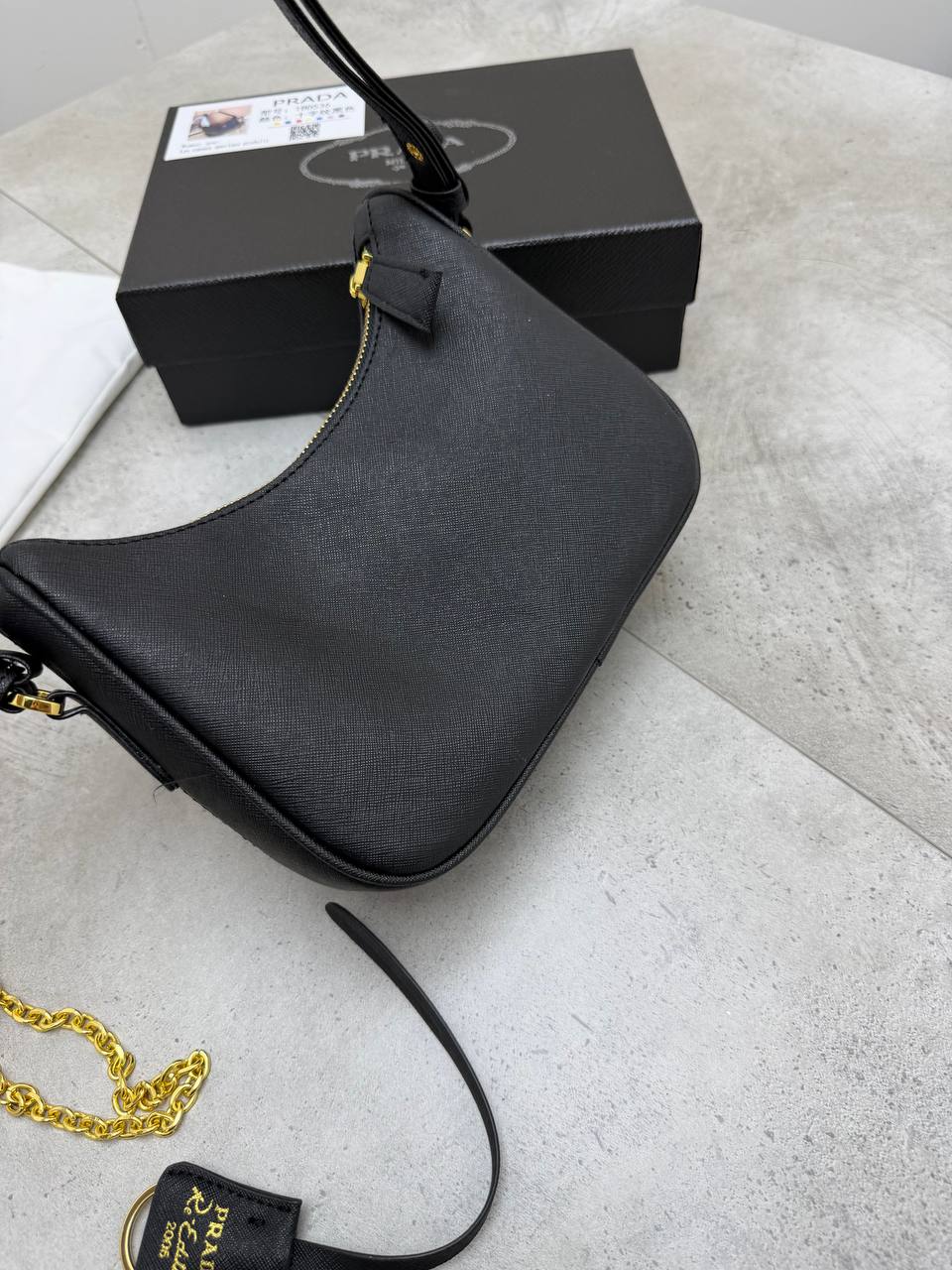 SUPER CLON PRAD LEATHER BAG COME WITH BOX ETC am0807