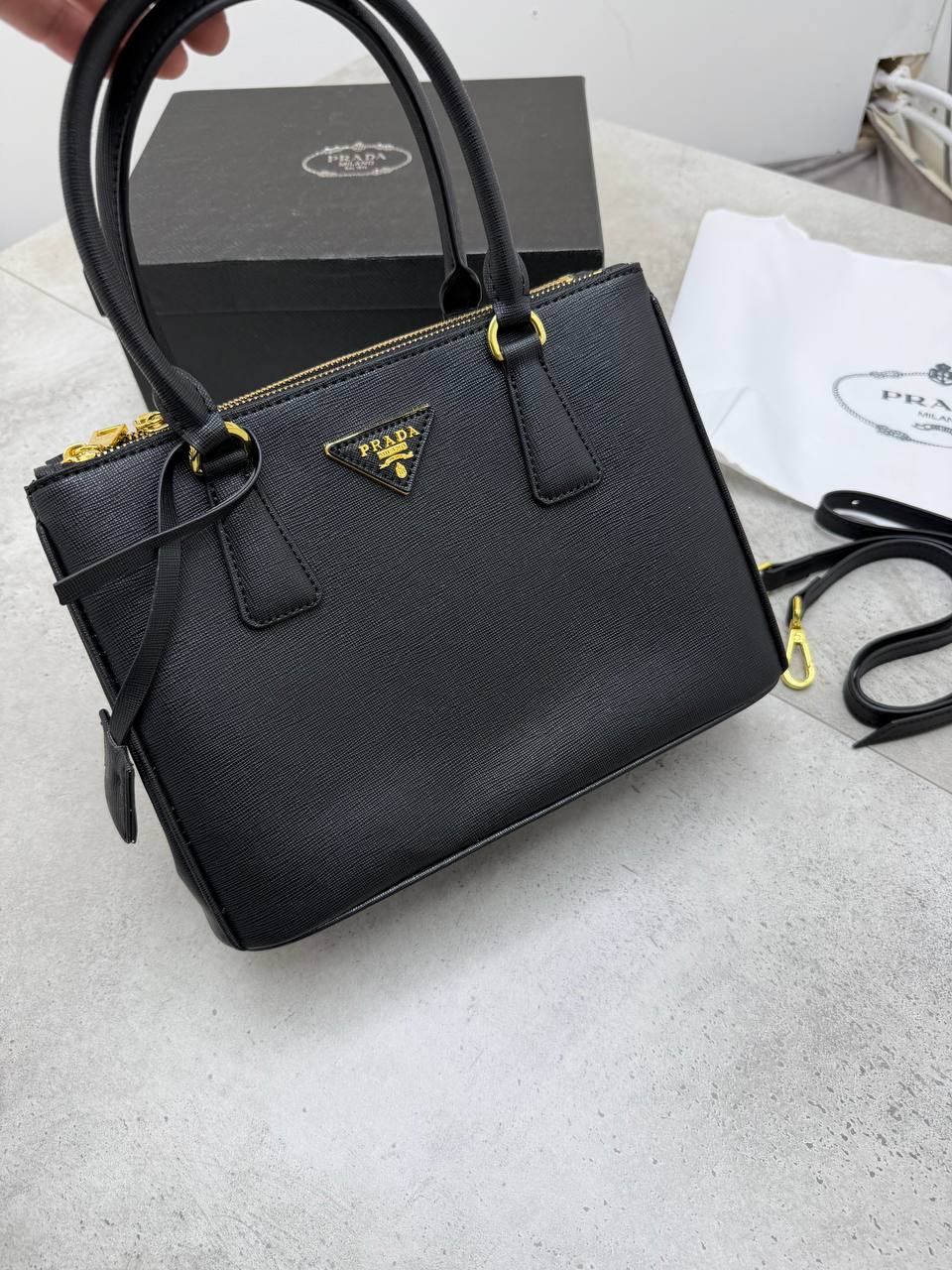 SUPER CLON PRAD LEATHER BAG COME WITH BOX ETC am0807