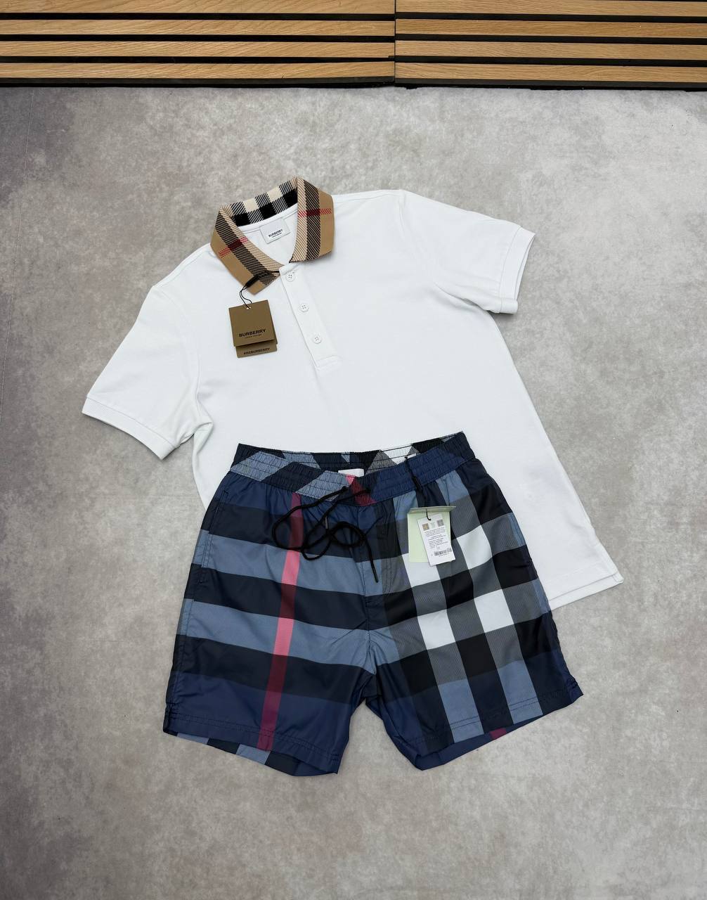 SUPER CLON BURBERR POLO SWIMSHORT SET am0304