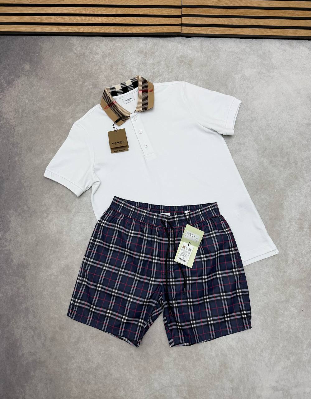SUPER CLON BURBERR POLO SWIMSHORT SET am0304