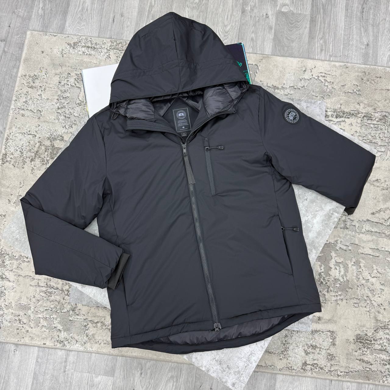 SUPER CLON CANAD GOOSE LODGE HOODY BLACK BADGE jay2507