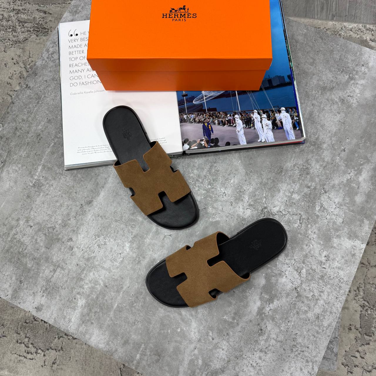 SUPER CLON HERMS IZMI SANDAL FULL LEATHER WITH FULL PACKAGING ETC jay0108