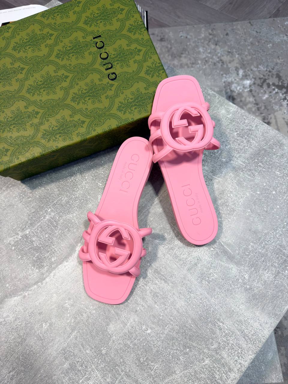 Gucc Women interlocking G Slide Sandals aj2907