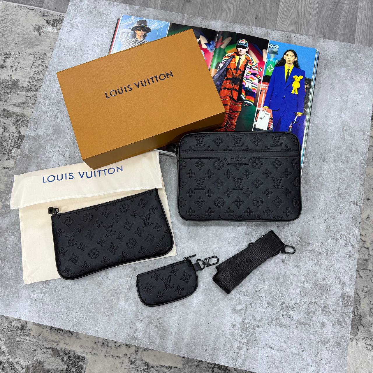 SUPER CLON LV TRIO MESSENGER BAG WITH FULL PACKAGING ETC jay2406