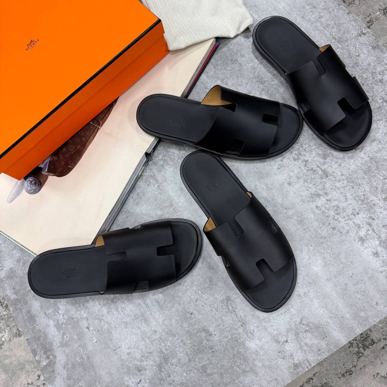 SUPER CLON HERME IZMI SANDAL FULL LEATHER WITH FULL PACKAGING ETC aj2806