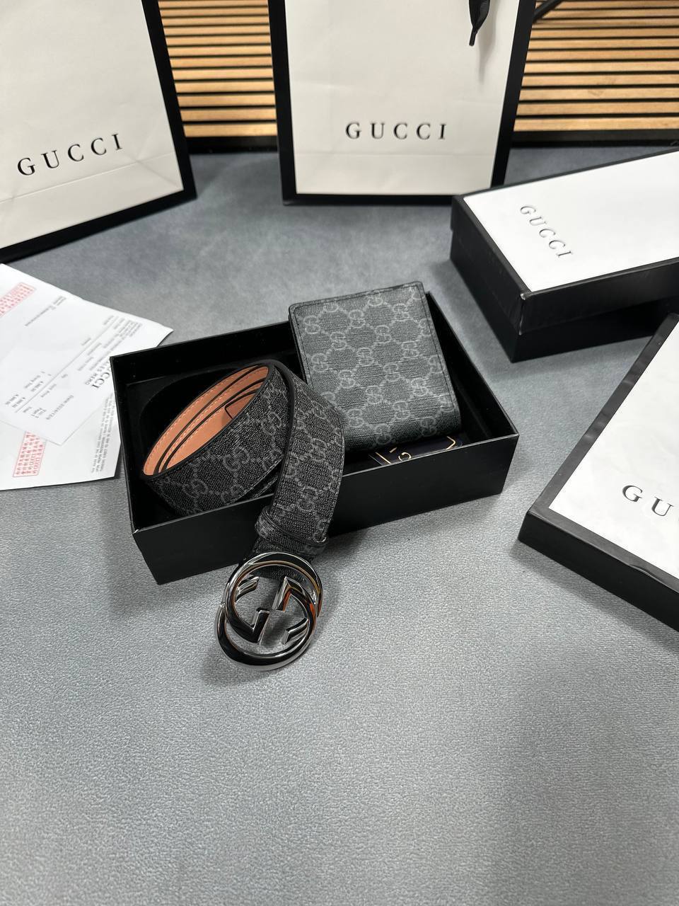 GUCC BELT AND WALLET SET am0909