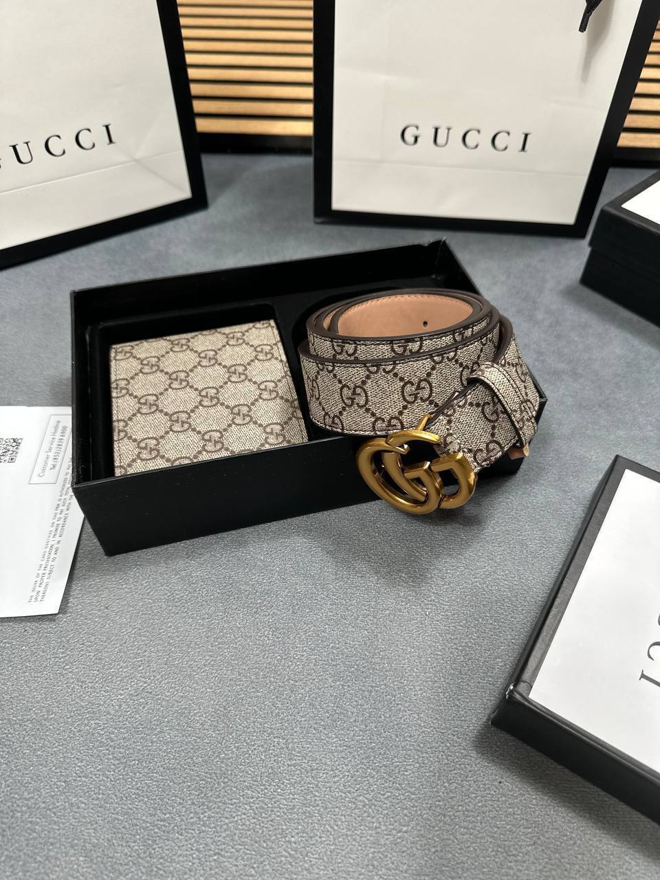 GUCC BELT AND WALLET SET am0909