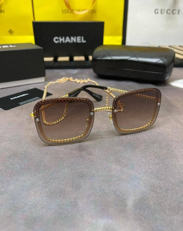 CHANE GLASSES WITH NECK CHAIN WITH BOX AND PAPERWORKS am1105