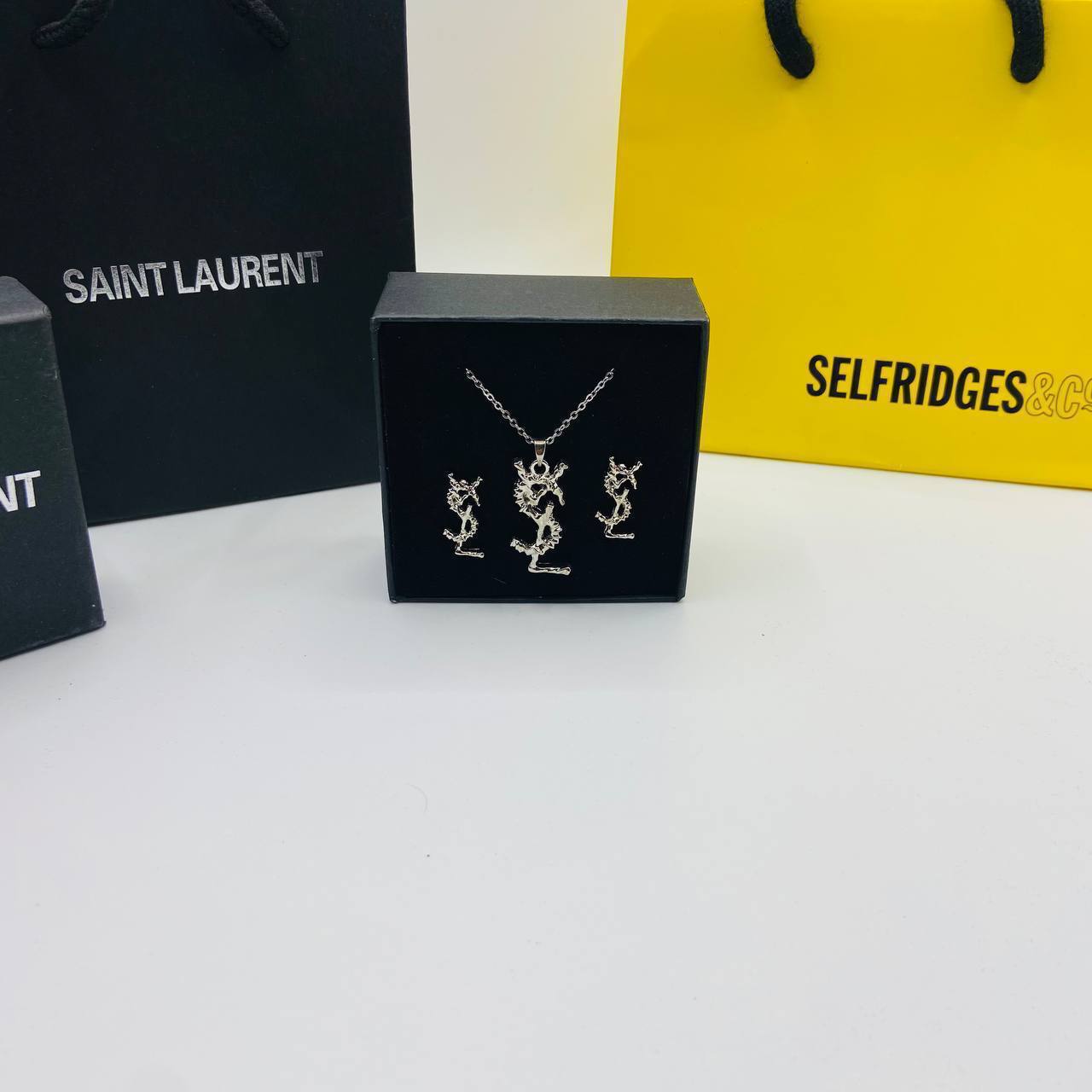 YSL earings and necklace set with packaging to140