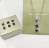 Van cleefee necklace and earring set with box and carrier bag sa0511